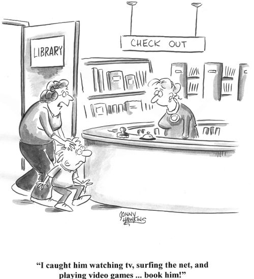 'I caught him watching tv, surfing the net, and playing video games ..book him!'