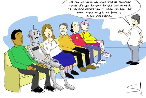 '...so now we have watched 'End of Suburbia' I would like you to turn to the person next to you and discuss how it made you feel, as some people may have found it a bit unsettling'