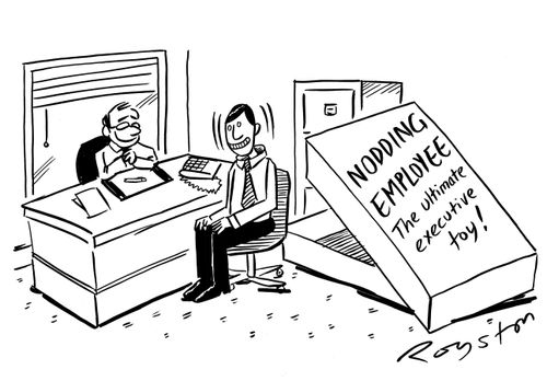 Boss is delighted with his Nodding Employee - The ultimate executive toy!