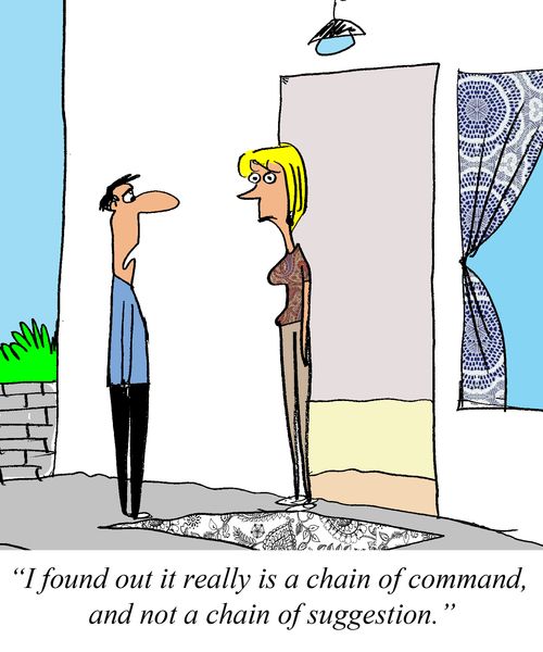 'I found out it really is a chain of command and not a chain of suggestion.'