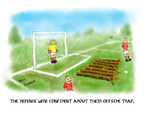 The defence were confident about their offside trap.