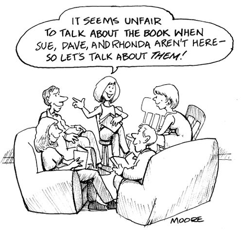 "It seems unfair to talk about the book when Steve, Rhonda, and Sue aren't here - so let's talk about them!"