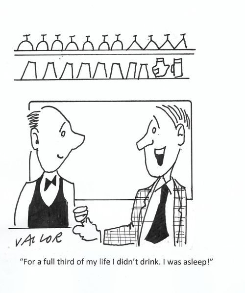 "For a full third of my life I didn't drink. I was asleep!"