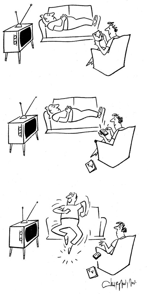 Woman's remote control works on husband.
