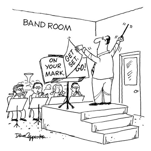 "On your mark, get set, go!"