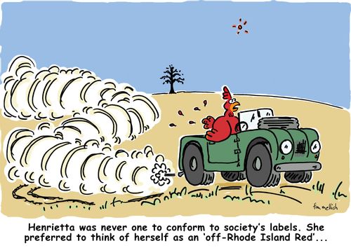 Henrietta was never one to conform to society's labels. She preferred to think of herself as an 'off-Rhode lsland Red'...