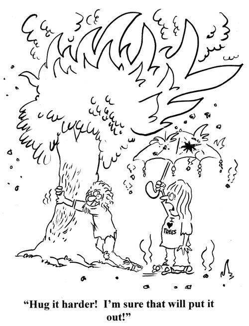 'Hug it harder! I'm sure that will put it out!'