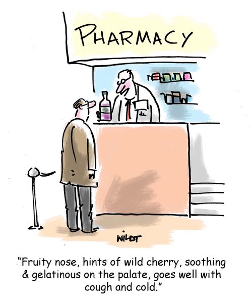 'Fruity nose, hints of wild cherry, soothing & gelatinous on the palate, goes well with cough and cold.'