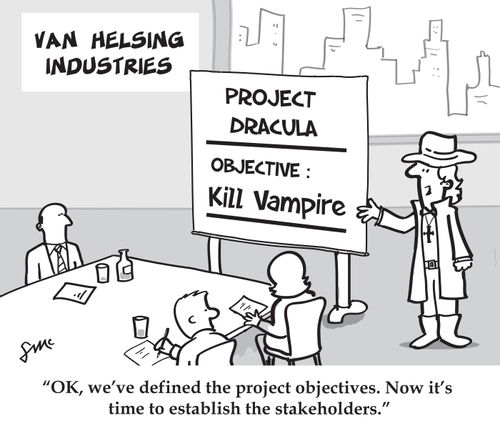 OK, we've defined the project objectives. Now it's time to establish the stakeholders.