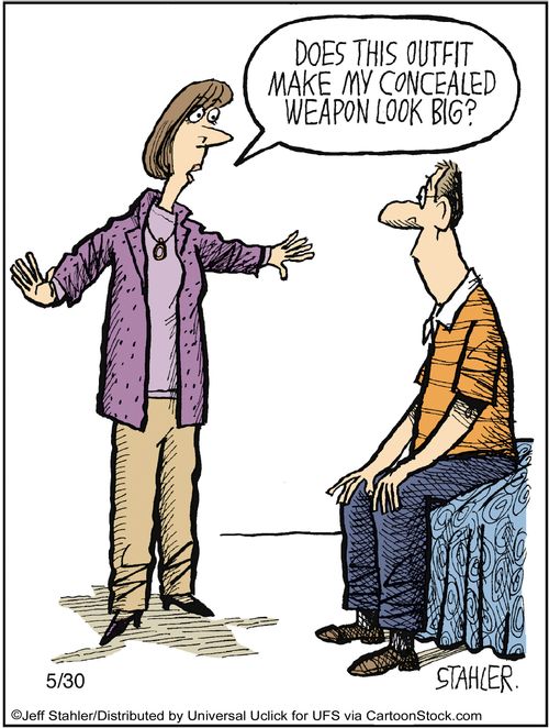 'Does this outfit make my concealed weapon look big?'
