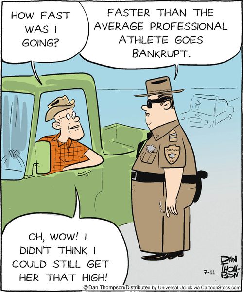 'Faster than the average professional athlete goes bankrupt.'