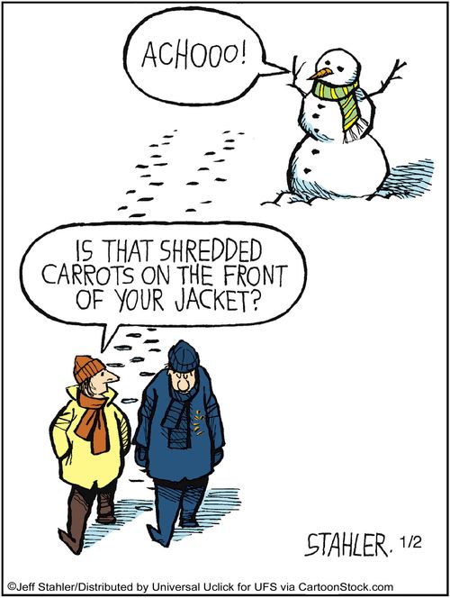 'Is that shredded carrots on the front of your jacket?'