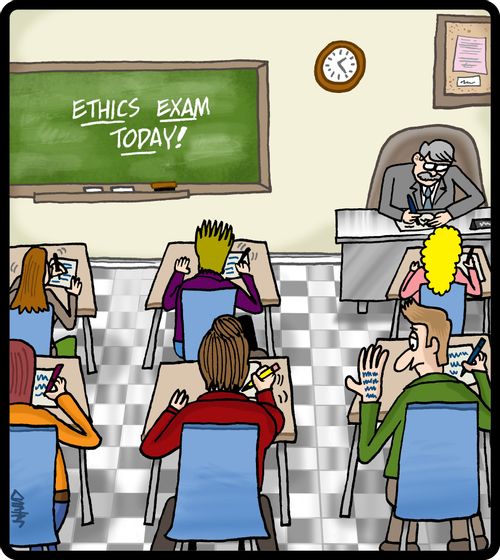 Ethics exam cheater.