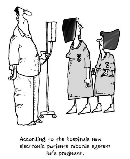 'According to the hospitals new electronic patients records system he's pregnant.'