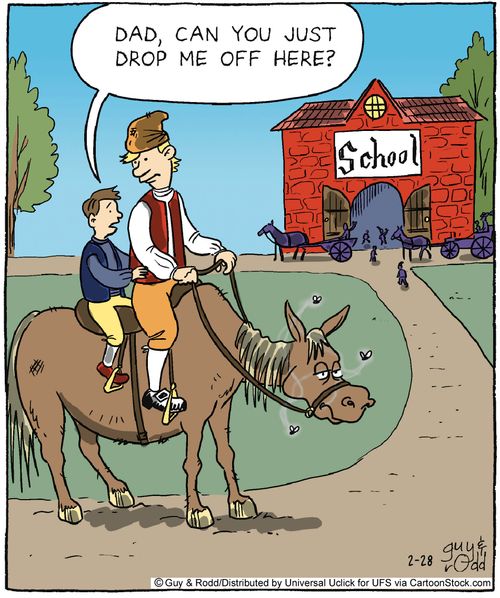 'Dad, can you just drop me off here?'
