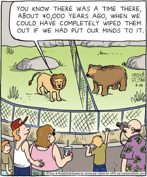 'You know there was  time there, about 40,000 years ago, when we could have completely wiped them out if we had put our minds to it.'