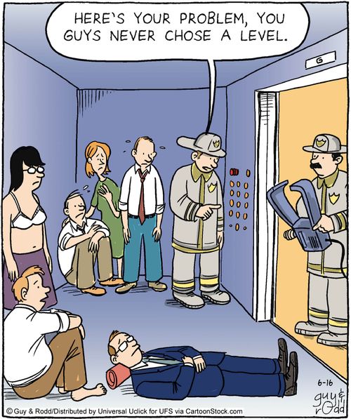 'Here's your problem, you guys never chose a level.'