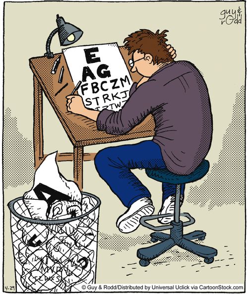 Eye Test Writer's Block.
