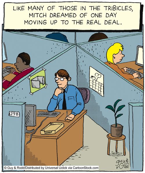 Like many of those in tribicles, Mitch dreamed of one day moving up to the real deal.