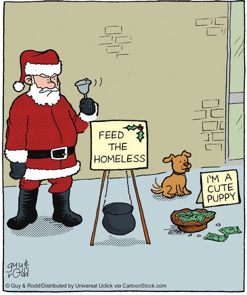 'Feed the homeless' - 'I'm a cute puppy'