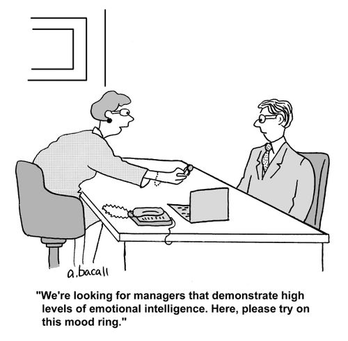 'We're looking for managers that demonstrate high levels of emotional intelligence. Here, please try on this mood ring.'