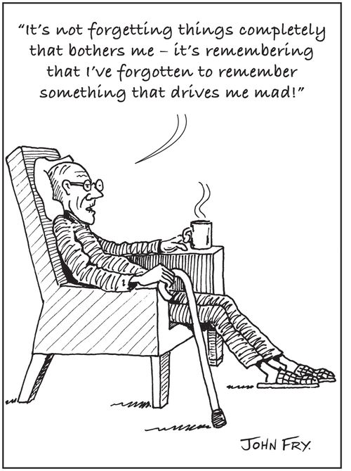 'It's not forgetting things completely that bothers me - it's remembering that I've forgotten to remember something that drives me mad!'