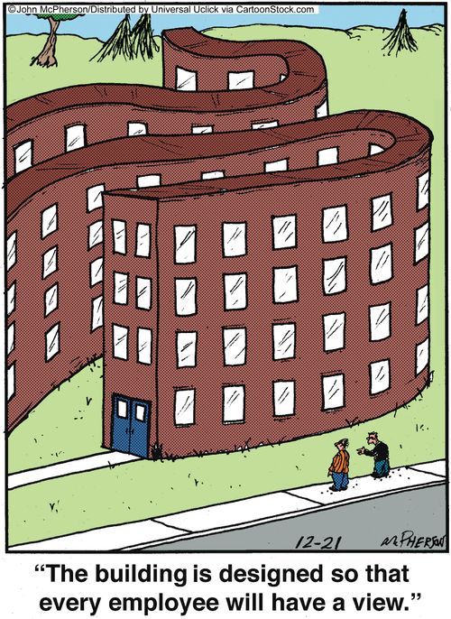 'This building is designed so that every employee will have a view.'