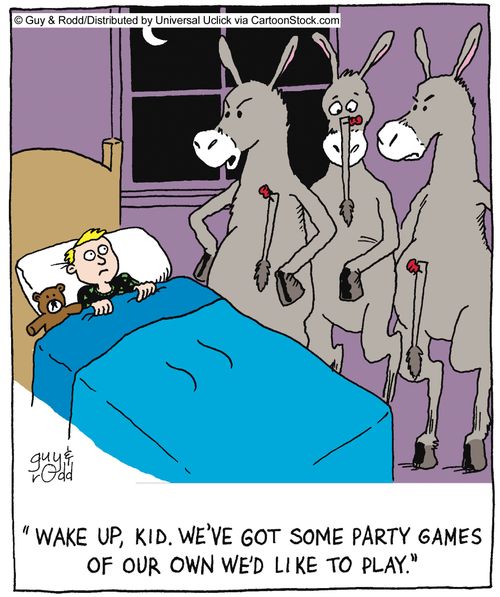 'Wake up kid, We've got some party games of our own we'd like to play,'