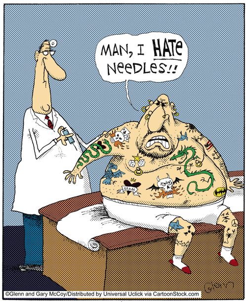 'Man, I hate needles!!'