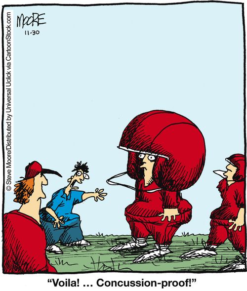 'Voila! ... Concussion-proof!'