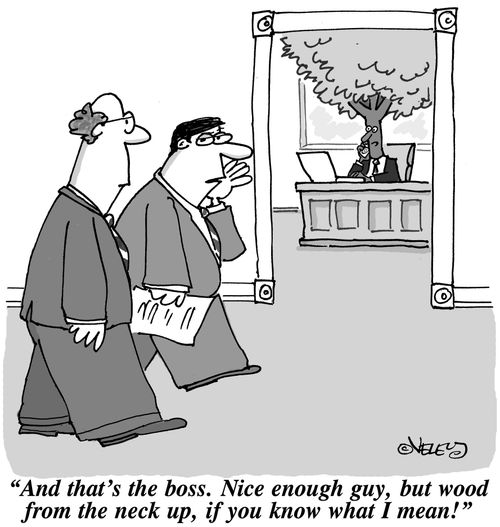 'And that's the boss. Nice enough guy, but wood from the neck up, if you know what I mean!'