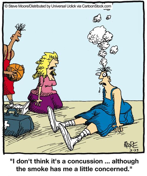 'I don't think it's a concussion . . . although the smoke has me concerned.'