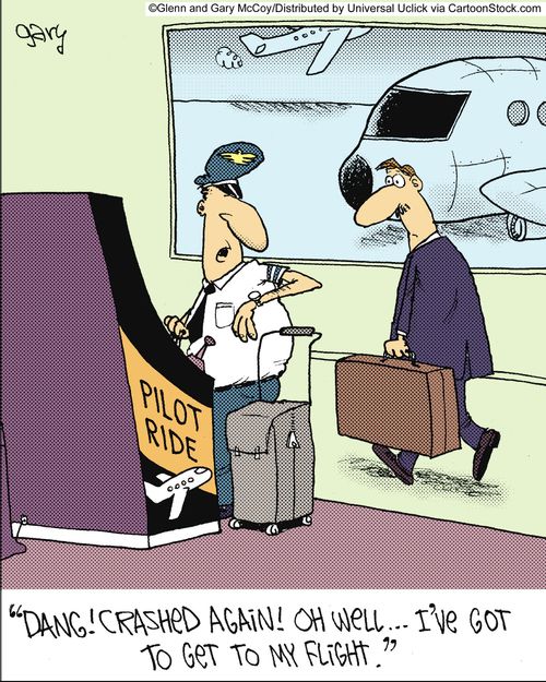 'Dang! Crashed again! Oh well... I've got to get to my flight.'