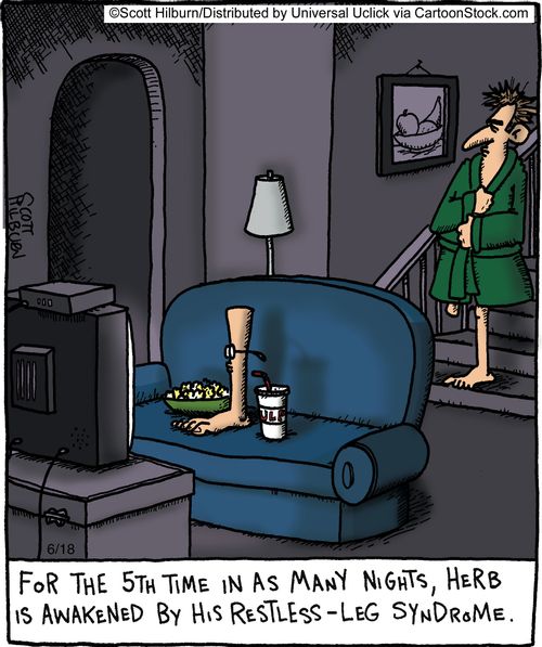 For the 5th time in as many nights, Herb is awakened by his restless-leg syndrome.