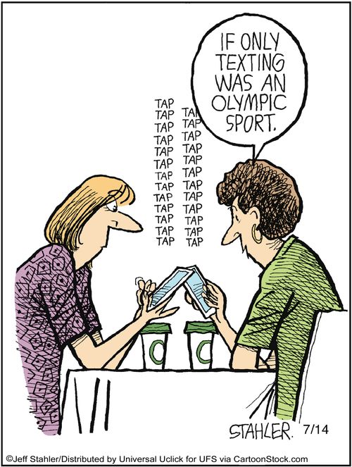 'If only texting was an Olympic sport.'