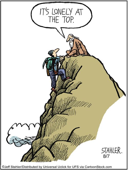 'it's lonely at the top.'