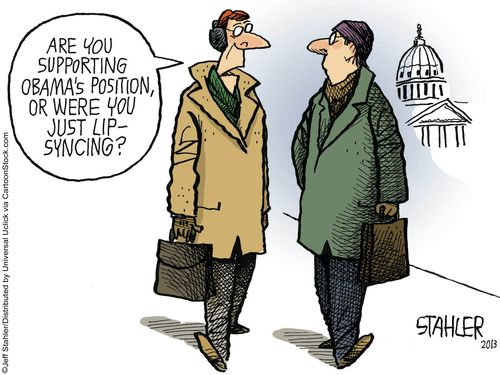 'Are you supporting Obama's position, or were you just lip-syncing?'