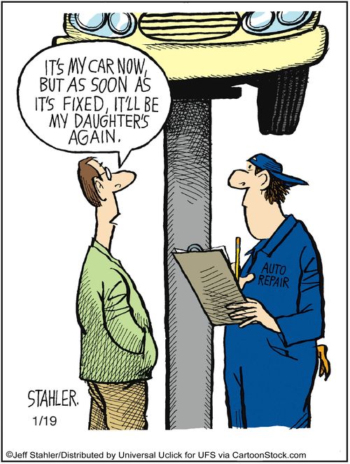 'It's my car now, but as soon as it's fixed, it'll be my daughter's again.'