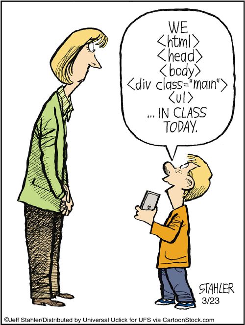 'We &lt;html&gt; &lt;head&gt; &lt;body&gt; &lt;div class='main'&gt; &lt;ul&gt;... In class today.'