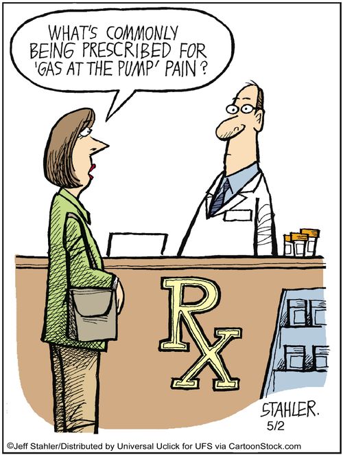 'What's commonly being prescribed for 'gas at the pump' pain?'