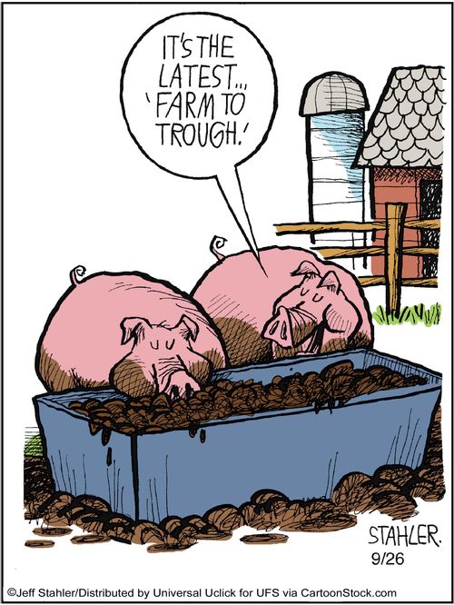 'It's the latest . . . 'farm to trough'.'