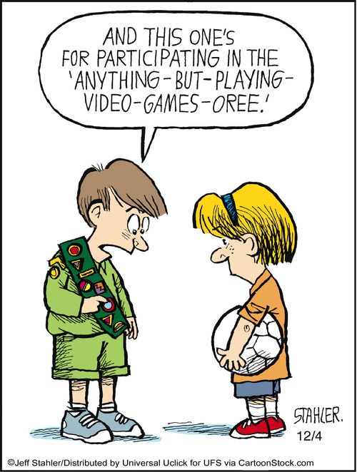 'And this one's for participating in the 'Anything-but-video-games-oree.'