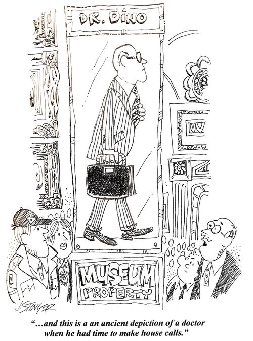 '. . . and this is an ancient depiction of a doctor when he had time to make house calls.'