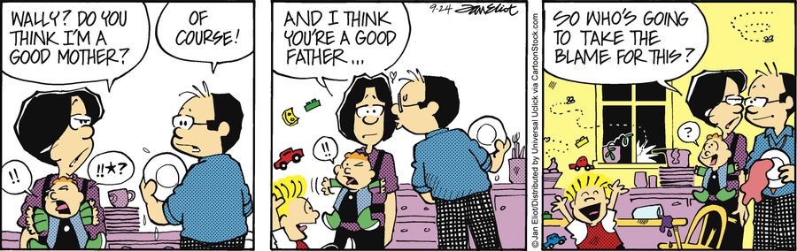 'Wally? Do you think I'm a good mother?...So who's going to take the blame for this?'