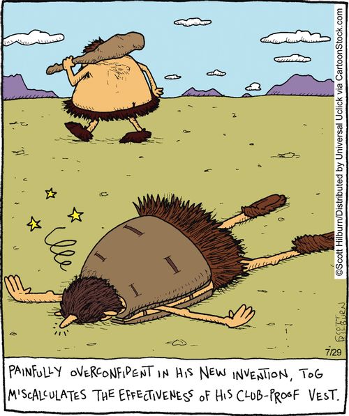 Painfully overconfident in his new invention, Tog miscalculates the effectiveness of his club-proof vest.
