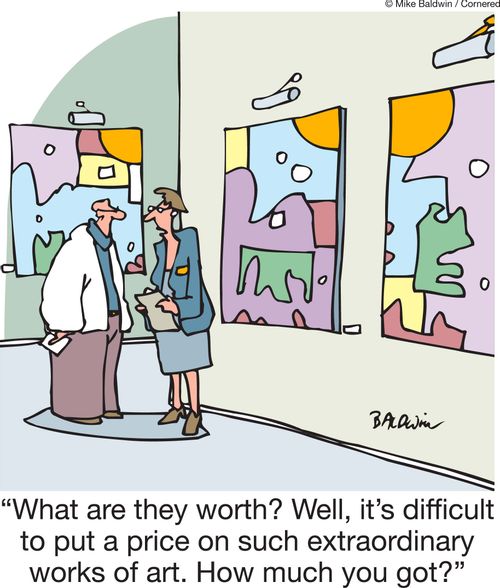 'What are they worth? Well, it's difficult to put a price on such extraordinary works of art. How much you got?'