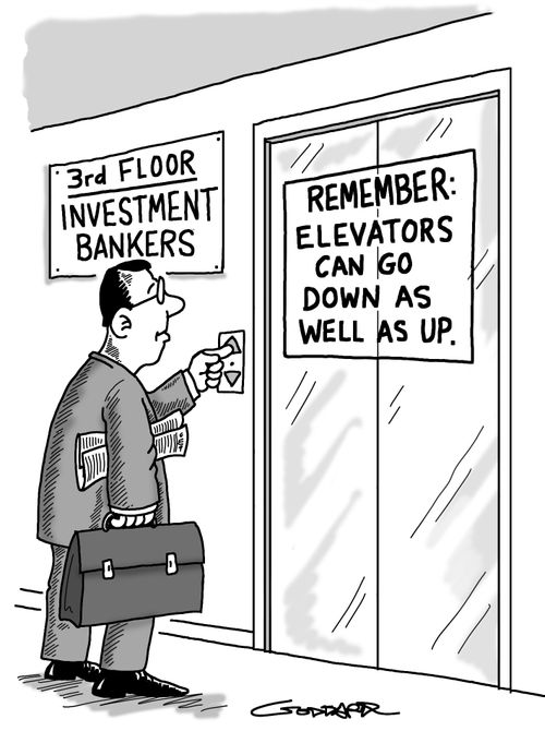 Remembers: Elevators can go down as well as up.