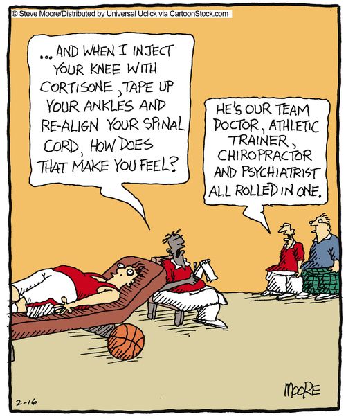 'He's our team doctor, athletic trainer, chiropractor and psychiatrist all rolled in one.'