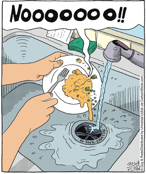 Heading towards the In-Sink-Erator... 'Nooooooo!!'
