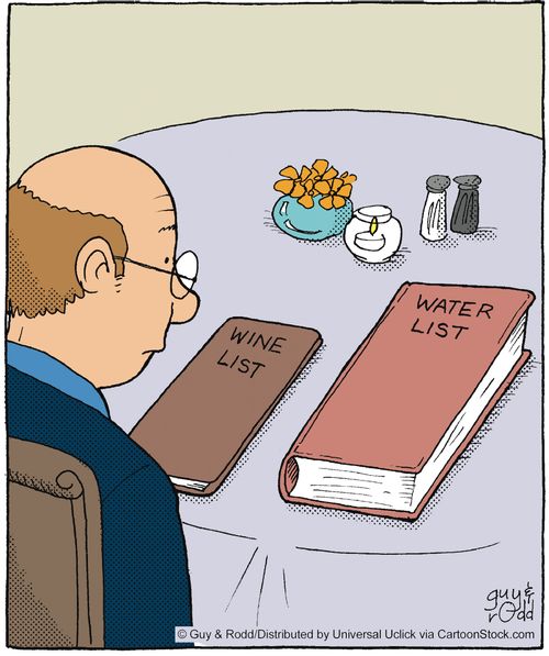The wine and water lists.